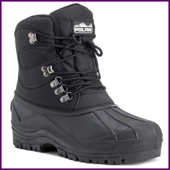 Men's Waterproof Hiking Boots Duck Ankle Boots Thick Sole Hook Loop
